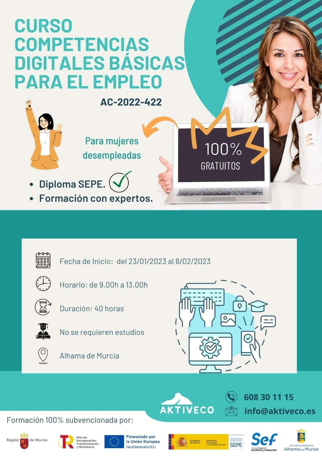 curso competencias digitales basicas para el empleo en alhama de murcia